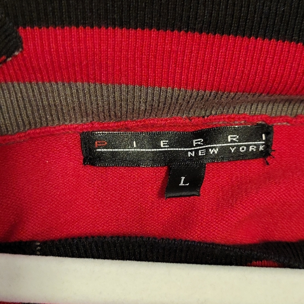Pierri New York 3/4 sleeve red sweater square neck size L - Picture 7 of 11